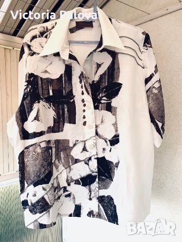 Разкошна ленена туника/риза/блуза SEMPRE PIU BY SHALOU, снимка 9 - Ризи - 42134759