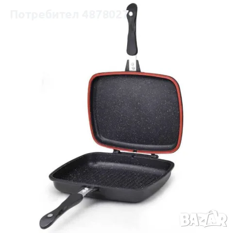 Тиган грил, двоен 32x25cm, снимка 3 - Съдове за готвене - 55790731
