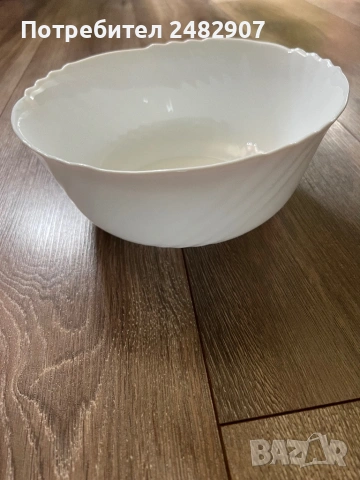Бяла купа за салата, снимка 3 - Чинии - 53690846