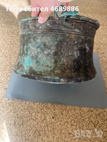 Стар меден съд-котел, снимка 3 - Антикварни и старинни предмети - 53615644