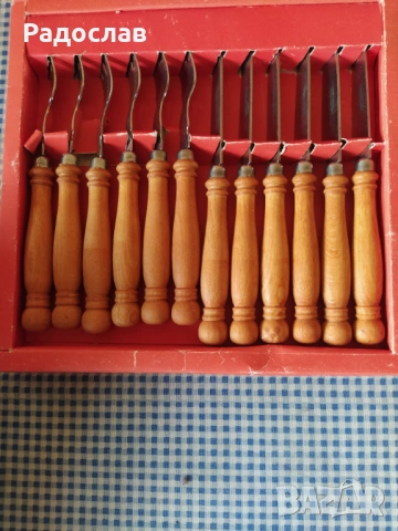 стар комплект прибори за хранене П. Денев, снимка 2 - Прибори за хранене, готвене и сервиране - 53289021