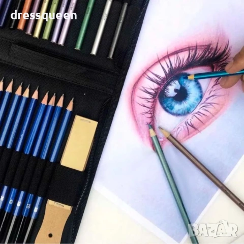 4816 Творчески Сет за Художници: 3 Вида Моливи и Луксозен Скицник за Рисуване, снимка 12 - Ученически пособия, канцеларски материали - 53727438