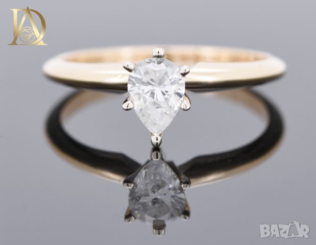 Нов Златен Пръстен с 0.52кт Естествен Диамант 