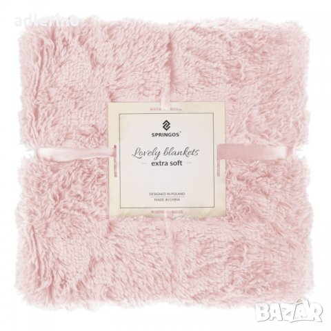 Мека завивка, меко одеяло, 200х220 см, светло розово