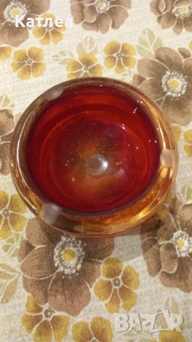 Пепелник червено стъкло, снимка 6 - Други стоки за дома - 53701835