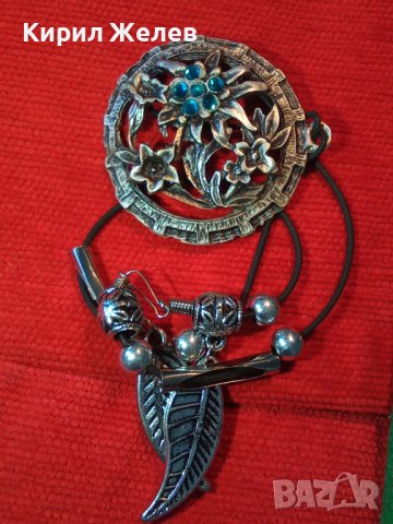 ПОСРЕБРЕНО ФЛОРАЛНО АРТ НУВО КОЛИЕ МЕДАЛЬОН с ЦВЕТНИ СКЪПОЦЕННИ КРИСТАЛИ 26993, снимка 2 - Колиета, медальони, синджири - 35010802