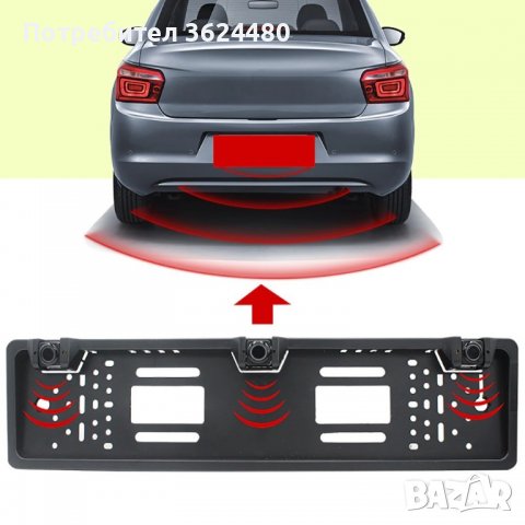 Камера за задно виждане вградена в рамката за регистрационния номер, снимка 2 - Аксесоари и консумативи - 39672034