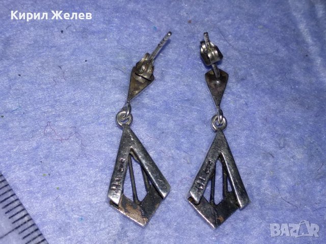 СТАРИ СРЕБЪРНИ РЕТРО ОБЕЦИ ОКСИДИРАНО СРЕБРО 925 АВТОРСКА РЪЧНА АЖУРНА МАЙСТОРСКА ИЗРАБОТКА 38241, снимка 5 - Антикварни и старинни предмети - 40921072