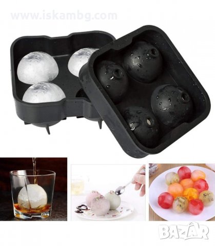 СИЛИКОНОВА ФОРМА ЗА 4 БР. ГОЛЕМИ ЛЕД ТОПКИ - код 2955