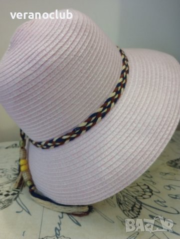 Розова дамска капела с малка периферия , снимка 3 - Шапки - 41647241