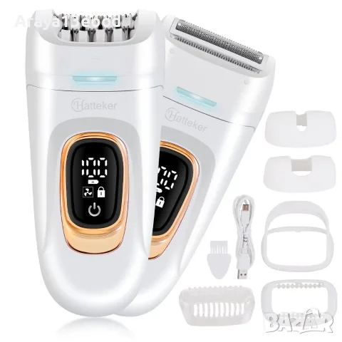 HATTEKER HT-582 2-в-1 дамски епилатор с епилираща и бръснеща глава – IPX7, USB-C, снимка 4 - Епилатори - 55975105
