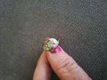 Дамски пръстен с инкрустирани цветни седефчета, снимка 4