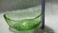 стара стъклена купа фруктиера цветно зелено стъкло , снимка 4