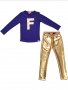 Сет Funky XS в лилаво и златисто, снимка 1 - Детски комплекти - 35984426