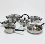 Комплект от 12 части за всяка кухня. 3бр тенджери, тиган, касерола и чайник и капаци, снимка 2