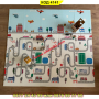 Сгъваемо детско килимче за игра, топлоизолиращо 180x200x1cm - Трафик + Джунгла- КОД 4141, снимка 4