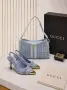 Gucci Дамски Светло Сини Обувки На Ток Гучи Код E149, снимка 3