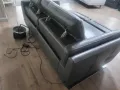 ПРОМОЦИЯ!!! Сив кожен диван тройка с ел. релакс механизъм "Sandro", снимка 7