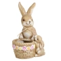 Великденска керамична декоративна фигура Зайчета с кошница, снимка 1