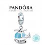 Талисман Pandora Пандора сребро 925 Blue Helicopter. Колекция Amélie, снимка 1 - Гривни - 39557298