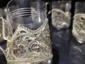 руски стакани подстакани филигран чаши за чай, снимка 2