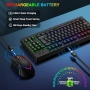 Нова Безжична гейминг клавиатура и мишка RGB TKL UK Layout за PC/конзоли, снимка 3