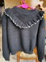 Кокетен елегантен  черен пуловер с перли , снимка 5