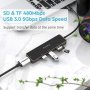Aceele USB C хъб, 5 в 1  HDMI, 2xUSB 3.0, SD TF четец - дизайнерска версия, снимка 4