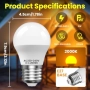 Нови LED крушки E27 3W G45 2000K топла кехлибарена светлина – 4 броя, снимка 2