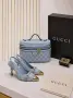 Gucci Дамски Светло Сини Обувки На Ток Гучи Код E149, снимка 6