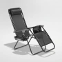 Сгъваем градински шезлонг с възглавница, поставка за напитки и джоб, снимка 10