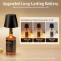 LED лампа за бутилка, безжична акумулаторна настолна лампа, IP54, метална, 5300mAh, черна, снимка 3