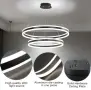 Луксозен LED полилей LAMPLAY, модерна LED висяща лампа 65W, голяма таванна лампа с дистанционно, снимка 6
