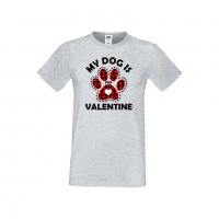 Мъжка тениска Свети Валентин My Dog Is My Valentine 1, снимка 3 - Тениски - 35715864