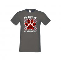 Мъжка тениска Свети Валентин My Dog Is My Valentine 2, снимка 1 - Тениски - 35715917