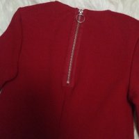 Червена рокля суинг с късо ръкавче, снимка 4 - Рокли - 41880750