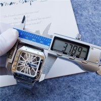 Мъжки часовник Cartier Santos de Cartier Skeleton с кварцов механизъм, снимка 7 - Мъжки - 39336290