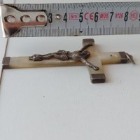 Седефен кръст със сребърен обков/сребро сребърни, снимка 3 - Други ценни предмети - 40955473