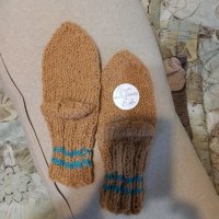 ръчно плетени детски чорапи от вълна, ходило 16 см., снимка 1 - Чорапи - 39884256