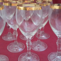 кристални чаши с златен кант , снимка 3 - Антикварни и старинни предмети - 19008457