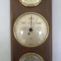 Хигрометър, термометър, барометър-дървен, снимка 1 - Антикварни и старинни предмети - 34810236