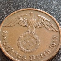 Две монети 2 райхспфенинг 1937г. / 10 райхспфенинг 1941г. Трети райх с СХВАСТИКА редки 31576, снимка 6 - Нумизматика и бонистика - 40649195