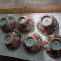 Много стари ръчно рисувани порцеланови чашки за саке, снимка 1 - Антикварни и старинни предмети - 34349098