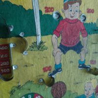 Винтидж дъска за игра на пинбол 63.см(600 мм), футболна ретро дървена игра на пинбол от 1960 г.,  - , снимка 9 - Антикварни и старинни предмети - 41534119