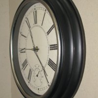 Пластмасов стенен часовник ретро 30 см кварцов, с термометър, отличен, снимка 3 - Стенни часовници - 41426060