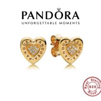 Обеци Пандора 925 сърца Pandora Signature Heart Earrings , снимка 1 - Обеци - 42088941