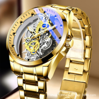 Мъжки кварцов часовник T i o n g с прозрачно покритие - Водоустойчив, снимка 5 - Водоустойчиви - 44622676