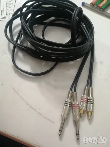Аудиокабел 6.35мм - RCA, двоен, 6 метра. , снимка 1