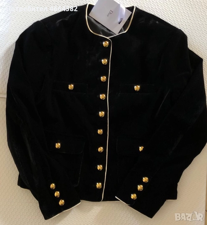 Черен блейзер от велур Christian Dior, снимка 1