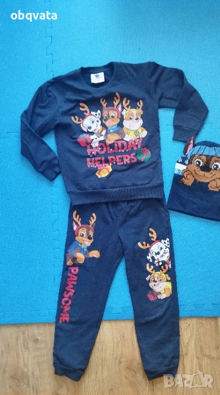 ЛОТ Детски Коледен комплект с Пес патрул + зимна шапка, снимка 1